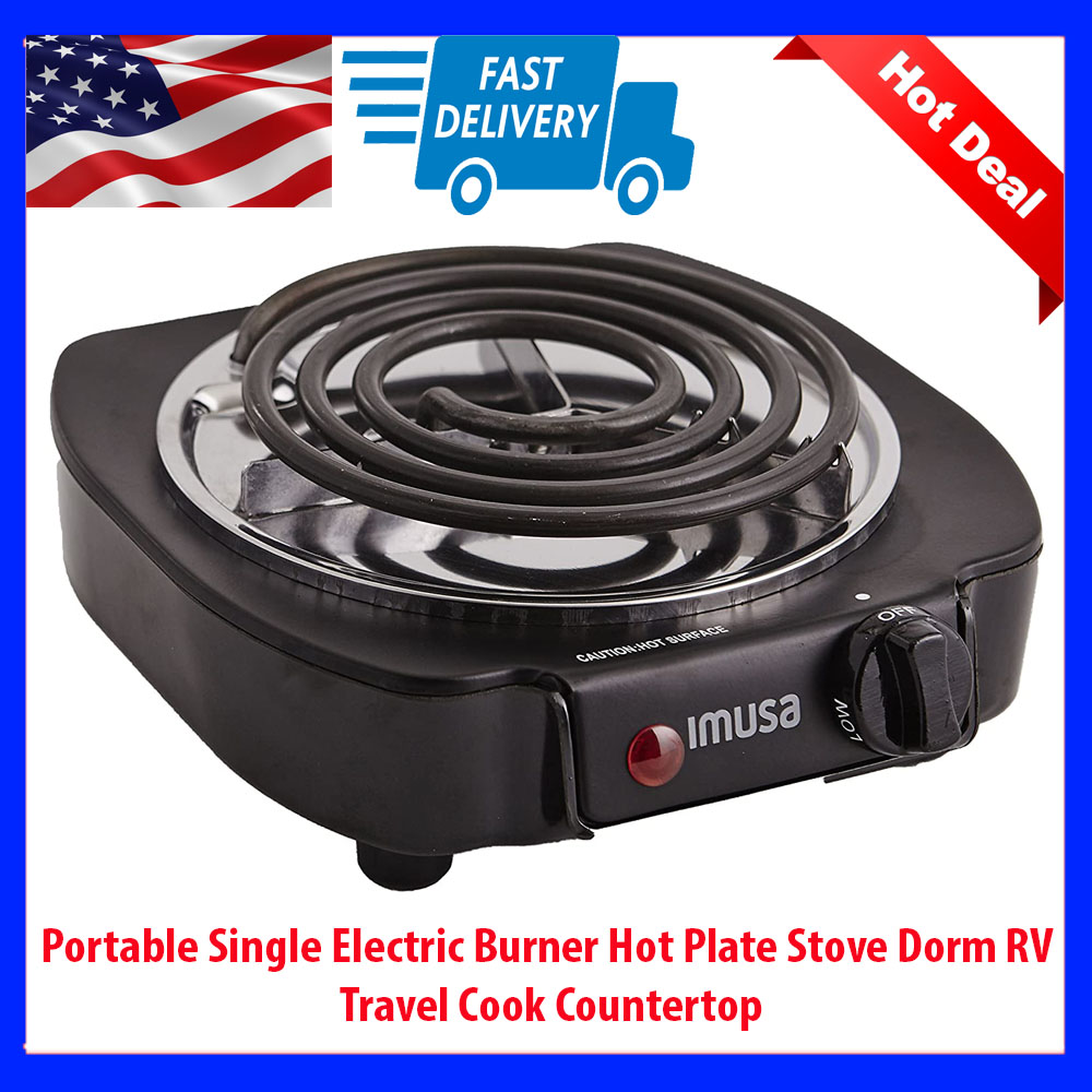 Cooktops Single Electric Burner Portable Hot Plate Stove Camping Cook Dorm  RV Countertop Electric Kitchen 